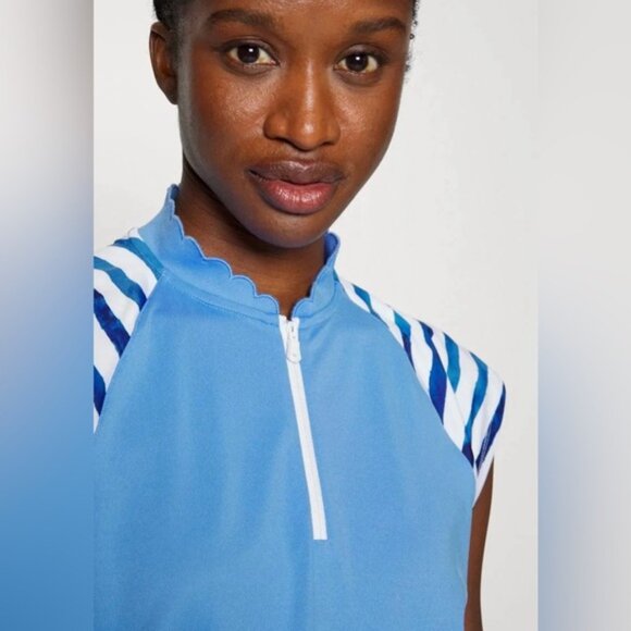 NWT RLX RALPH LAUREN Golf 2/15 HRBR BLUE Cap Sleeve Pique Shirt Size S - Picture 2 of 16